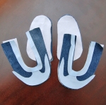 Baby or toddler shoe cut pattern pieces