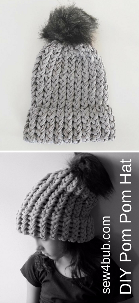 Oversize Beanies and Giant Faux Fur Pom Poms Oh My! [Tutorial]